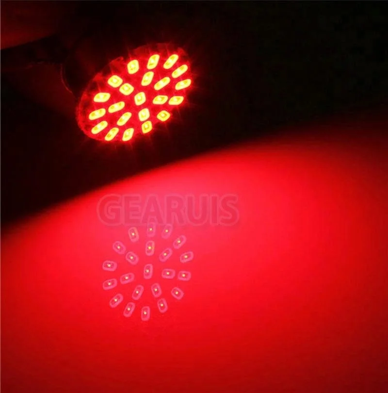 Автомобильный светодиодный индикатор S25 1156 BA15S BAU15S 1157 BAY15D 22 smd 1206 3020 LED P21W для указателей поворота, фонари заднего хода, белый, красный, 12 В