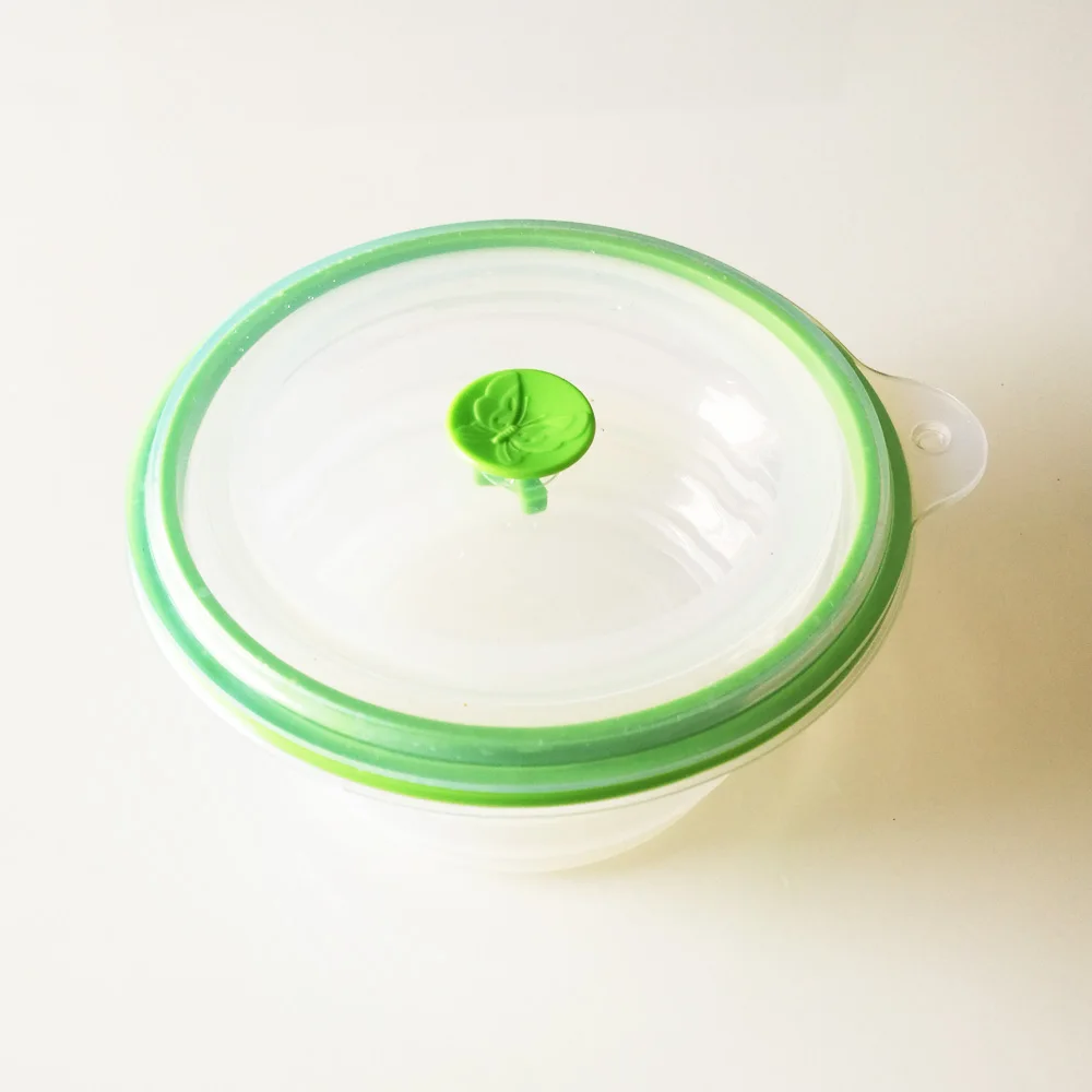 
food grade portable silicone collapsible salad bowl,food storage silicone bowl 