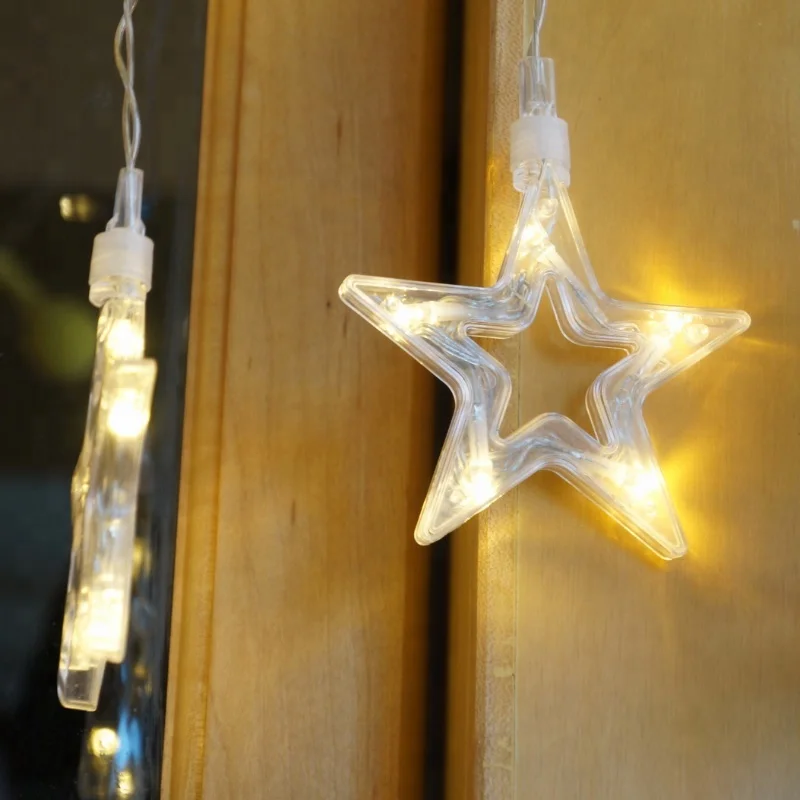 Evermore Outdoor Cheap Decorative LED Star Window Curtain Lights For Wedding
