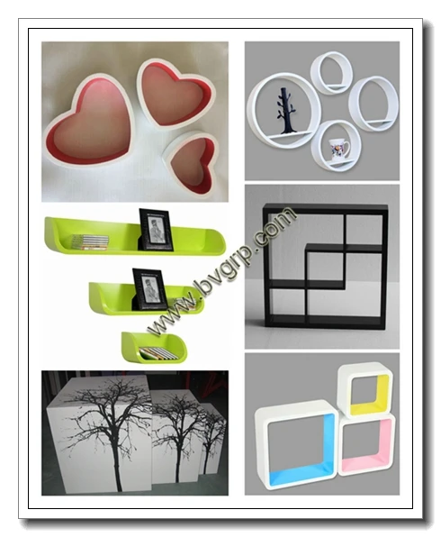 
Simple innovative products display new design MDF white color round wall shelf 