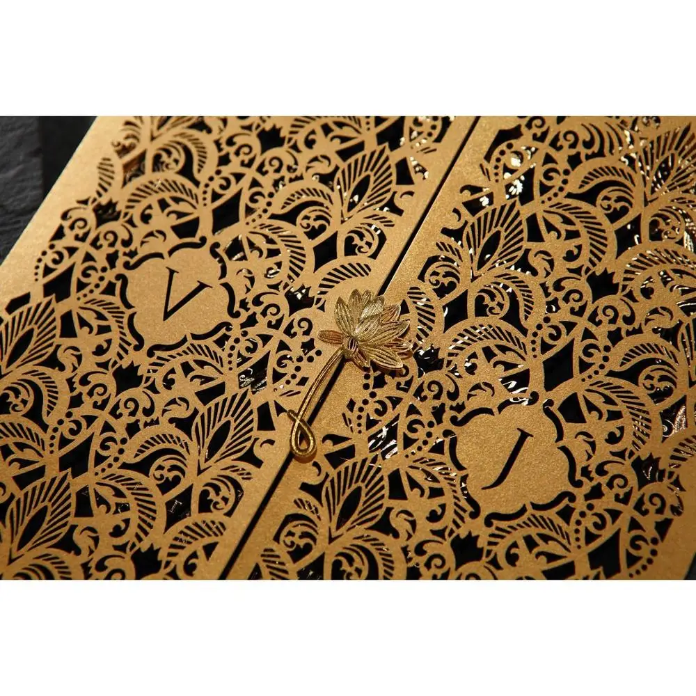 Handmade wedding cards marriage invitation arabic laser cut wedding invitation cards luxury wedding invitation
