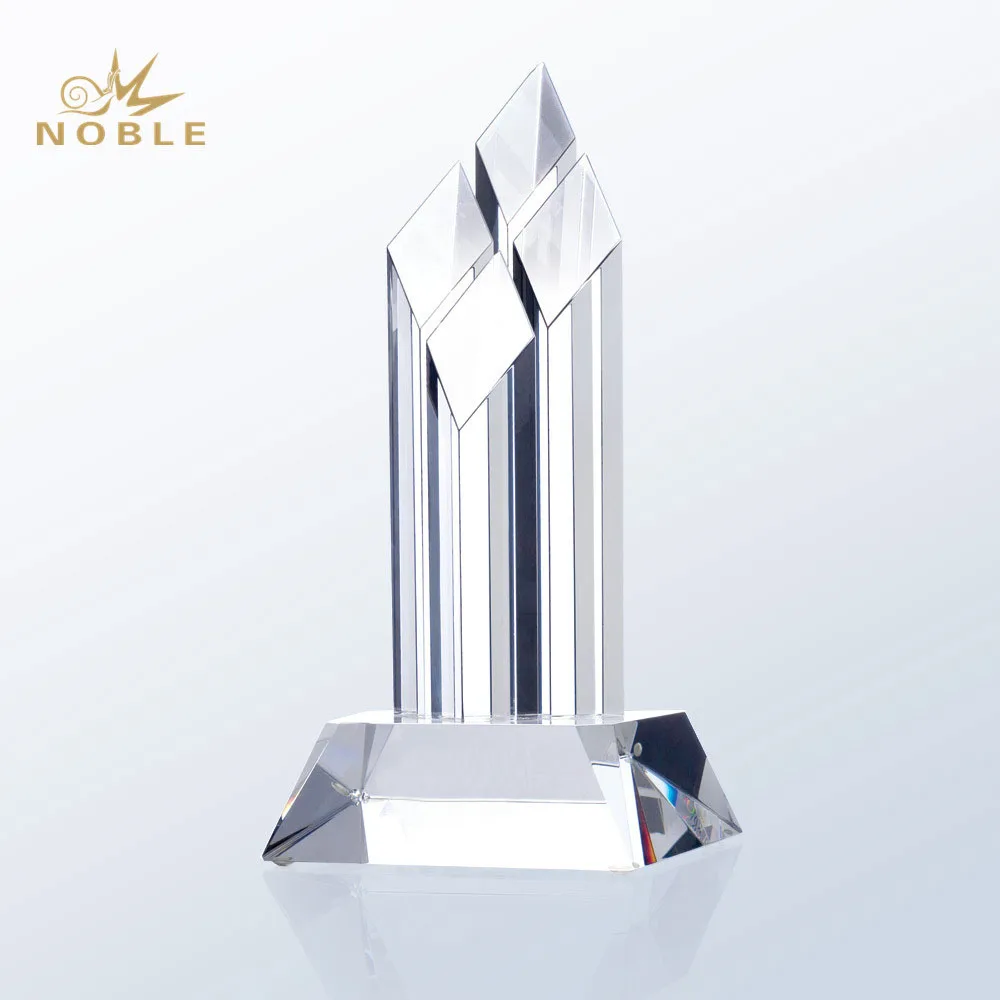 Blank 4 Pieces Diamond Prism Crystal Award Trophy For Business Souvenirs