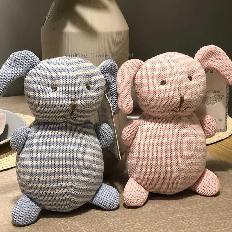 100% cotton knitting wool bear toys soft white bear doll toy  rabbit