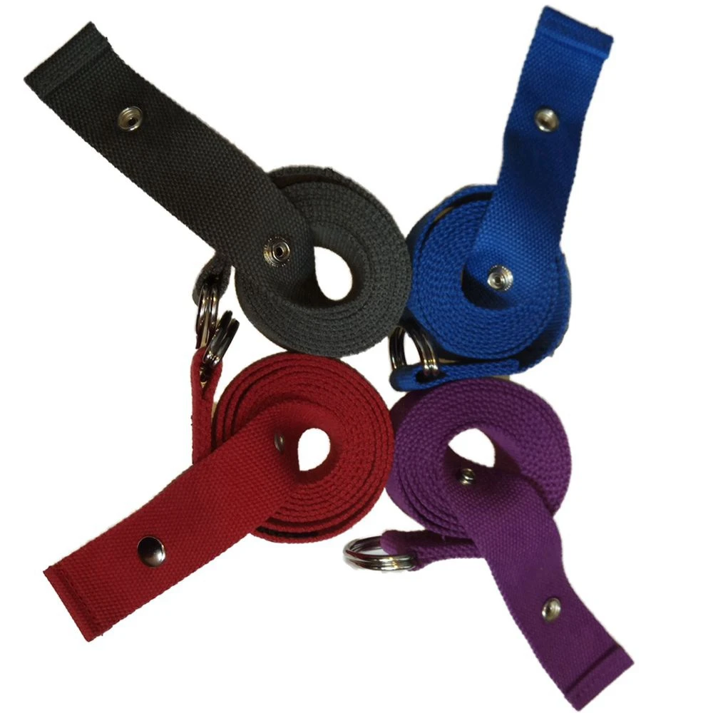 Custom design  logo Cotton yoga straps and yoga belt with 2 D-rings