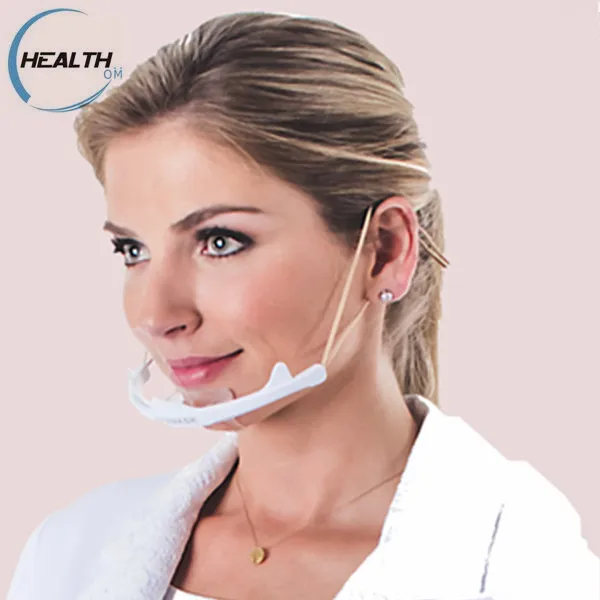 High quality Anti saliva food hygiene clear plastic transparent face mask for food service