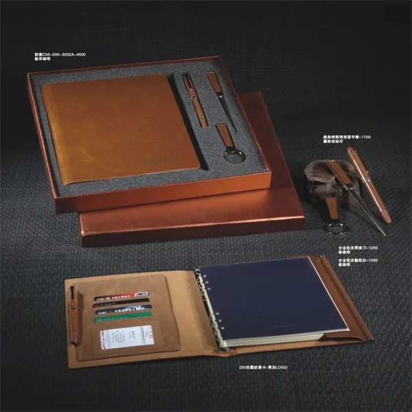 9 ring custom made decorative keyboard stickers Snap fastener logo note book  notebook calendar loose leaf pu leeather journal