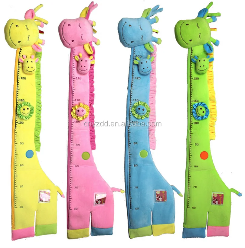 Plush Giraffe BB Measure Height Gauge with Bell for Baby Educational Toys