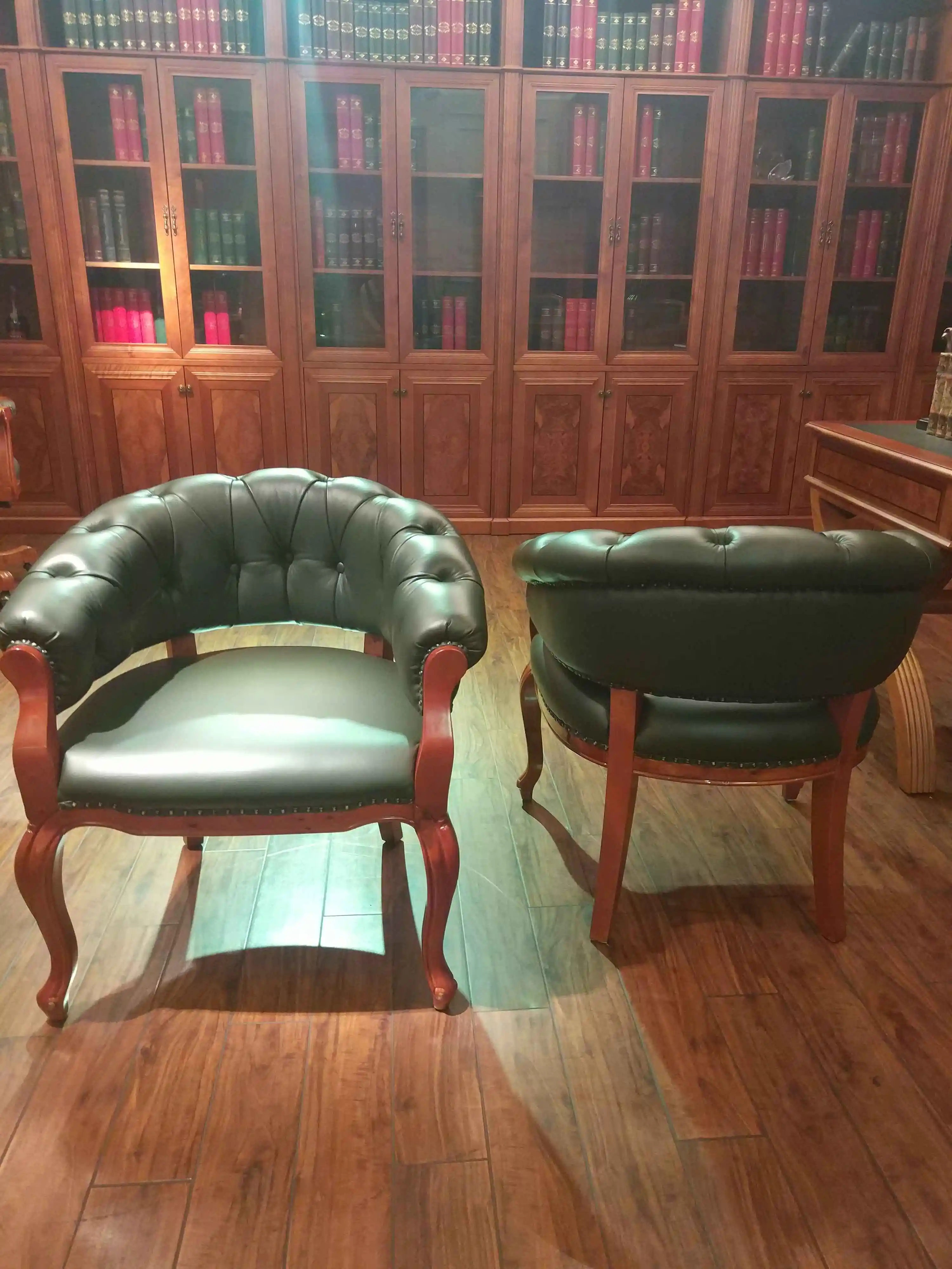 K307 low back wood leather custom luxury chair boss chair office supplier