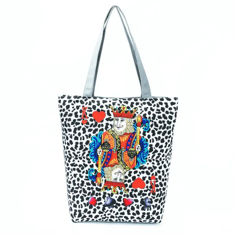 LYMECH 3D print used ladies handbags unique travel handbag handle cotton canvas tote hand Bag