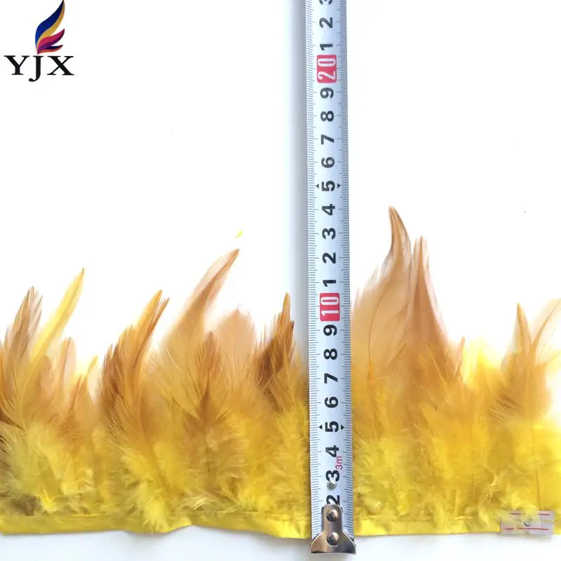 wholesale dyed mango yellow Rooster Feather trimming for dresses