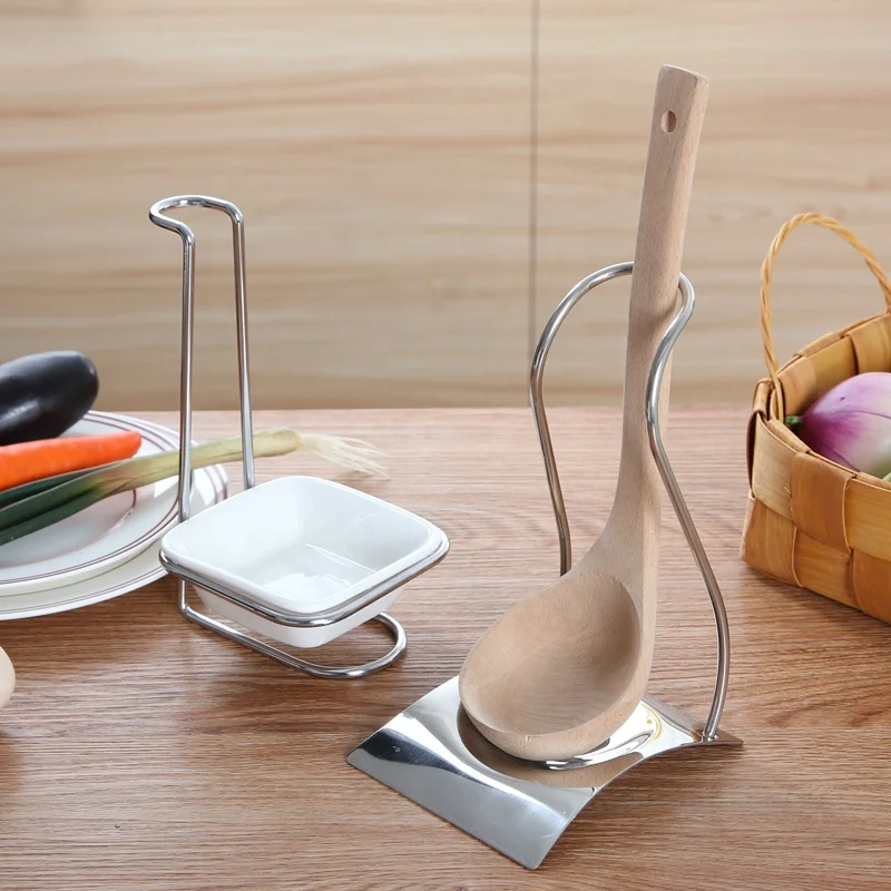 metal Spoon Rest Stainless Steel Ladle Spoon Holder Cooking Utensils square Stand Tray