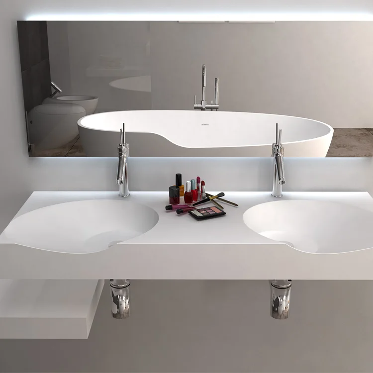 BS-8424D настенный повесить длинные раковина твердая поверхность смеситель для ванной комнаты