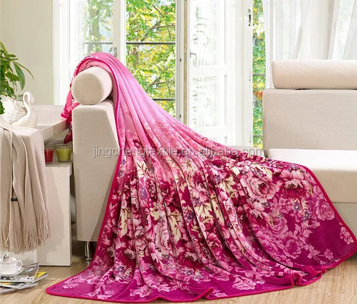 China factory   Cheap super soft thick plaid plush printed coral   fleece   pantex blankets