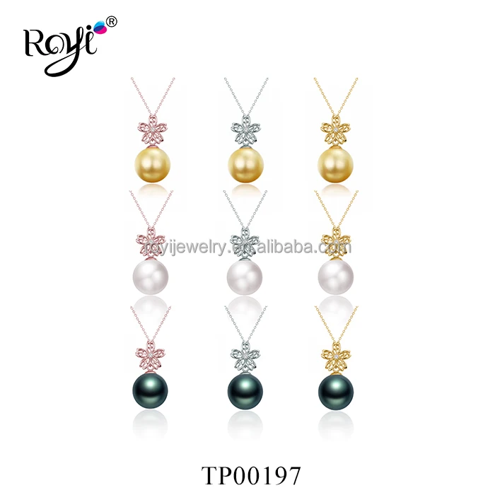 
Fashion beaded jewelry 925 silver cultured fresh water pearl flower shaped pendant 