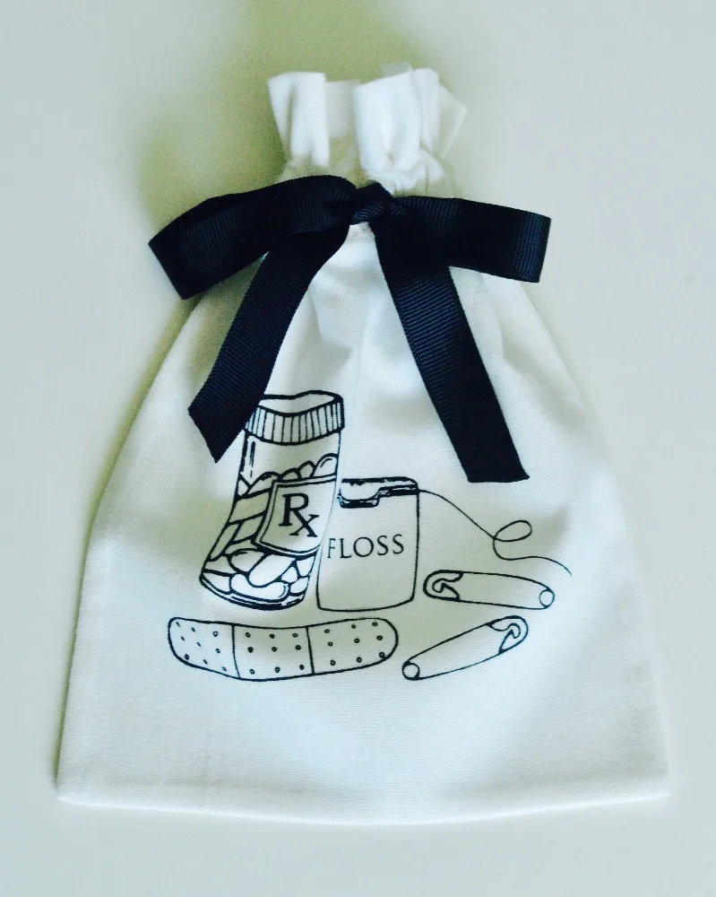 Travel accessory organizing eco-friendly cotton drawstring bag