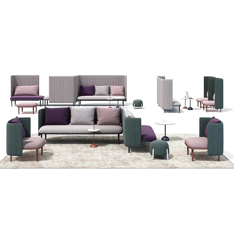 Colorful Modern Fabric Sofa Set fashion design Chinese office furniture
