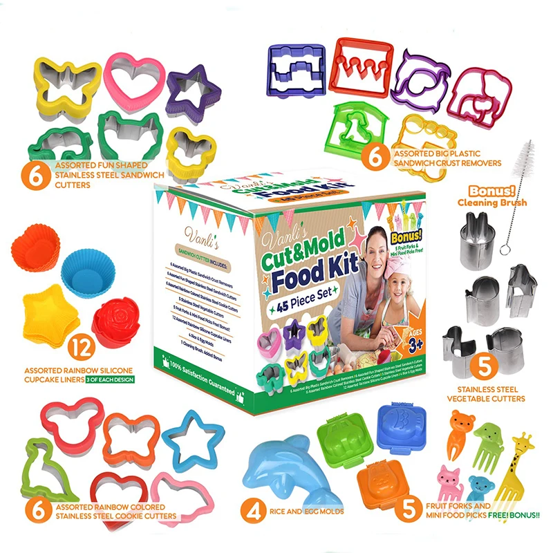 Holiday Cookie Cutters Sandwich Cutters for kids Animal Cartoon cutter cake decorating set