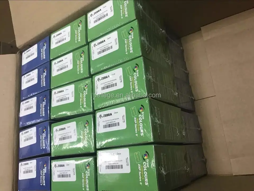 800012-445 YMCK Color Ribbon & 800012-601 Ribbon Transfer Film For Zebra ZXP Series 8 ZXP8 Printer