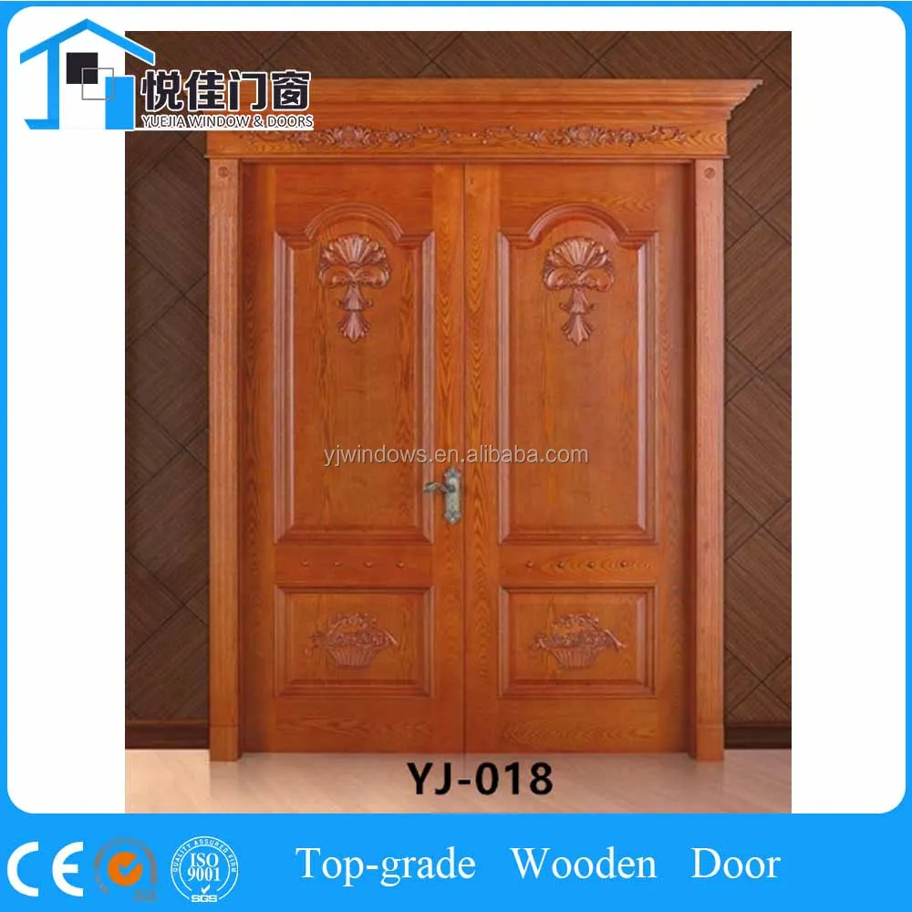 Double solid wood carving main door on good price