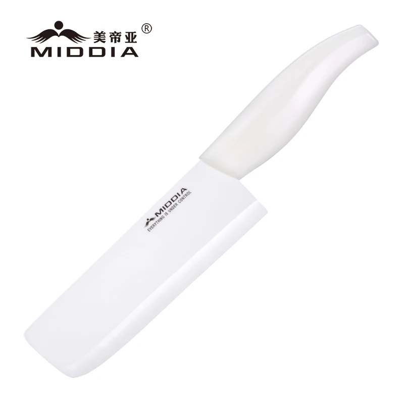 5 Pieces Ceramic Knife Set With Stand,Cutting Board,Pearl White Japanese Knife