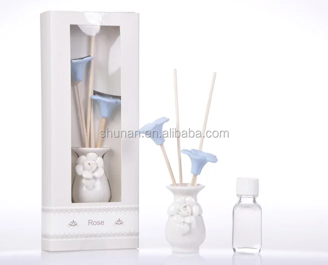 15ml reed diffuser/ ceramic vase, plaster flowers