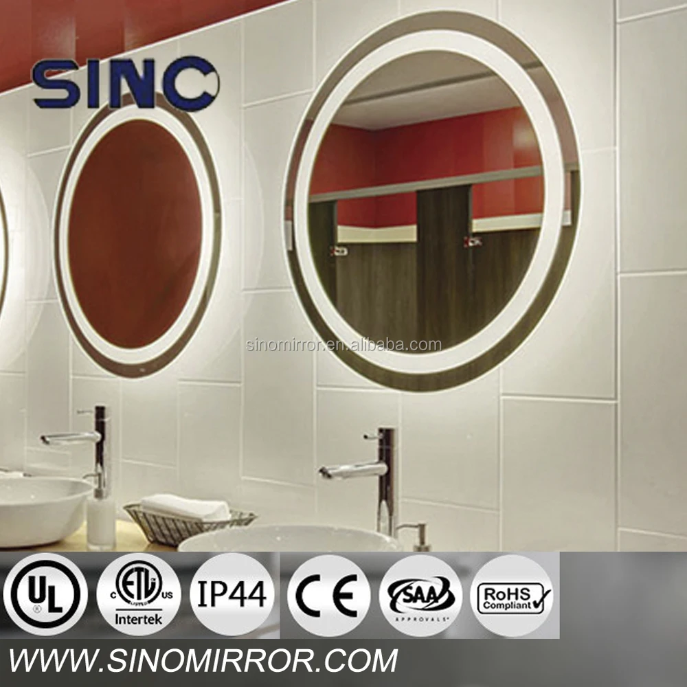 
touch screen round mirror with LED light bathroom mirror 