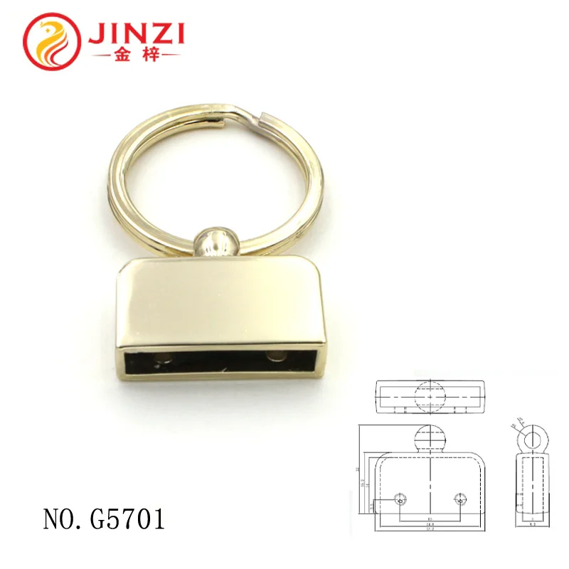Custom quality fashion decorative key fob hardware with key ring