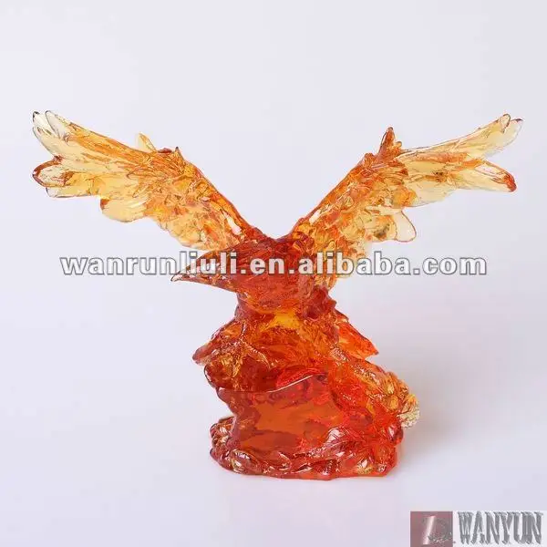 lead crystal small size falcon figurine for ornament