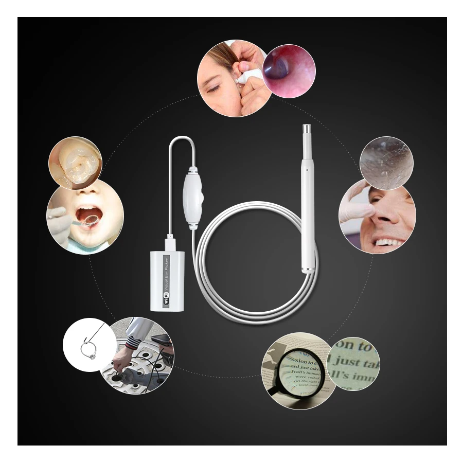 720P HD Multipurpose Otoscope USB WiFi Endoscope Mini Camera Ear Cleaner Borescope Support PC MAC Android IOS iphone