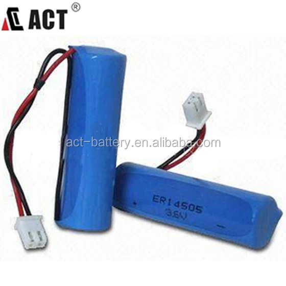 
3.6V lisocl2 lithium battery AA ER14505 battery with JST XH-2/5264/PHR-2 connector 