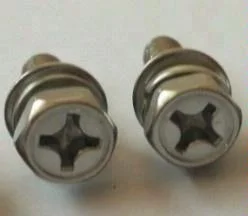 Furniture zinc yellow hex flange head steel screws