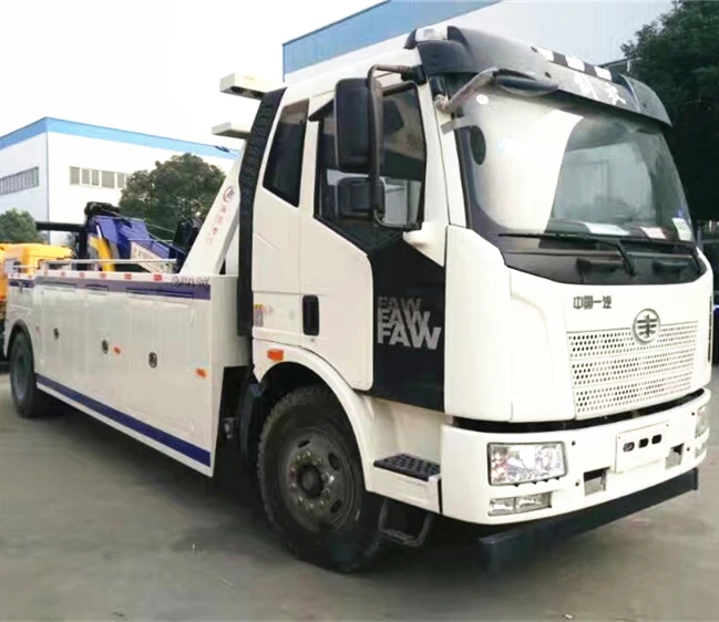 FAW 10 ton medium duty rotator wrecker towing truck for sale in Tajikistan