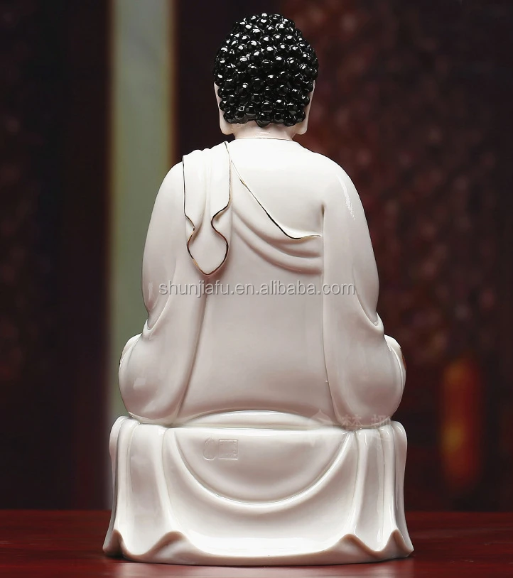 Pure White Wholesale Religious Crafts Statue Porcelain Figurine Ceramic Laughing Buddha
