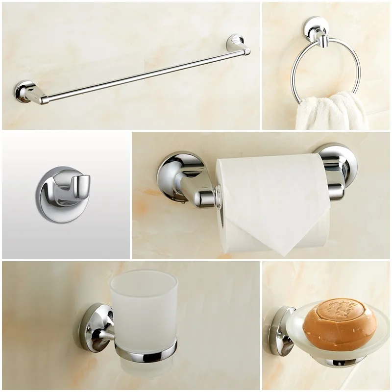 Modern Nickel Wall-Mounted Bathroom Accessories Sets for Bath Fittings