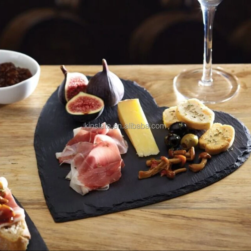 27 x 25 cm heart shape Professional slate supplier heart slate stone plate wholesale