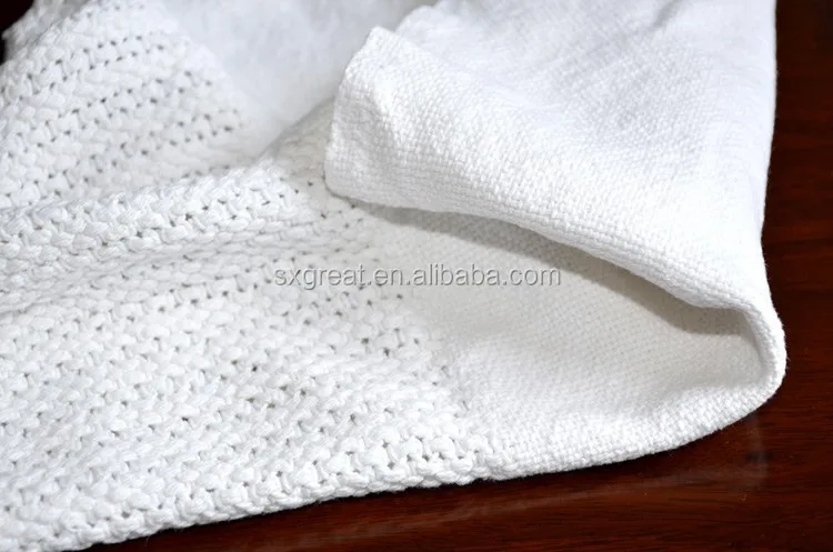 Factory direct price wholesale White woven leno 100% organic cotton breathable light hospital blanket for bed sheet blanket