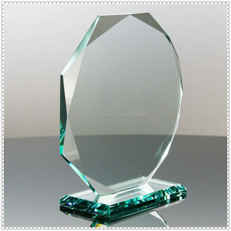 Custom Words Etching Faceted Edge Blank Glass Octangle Awards