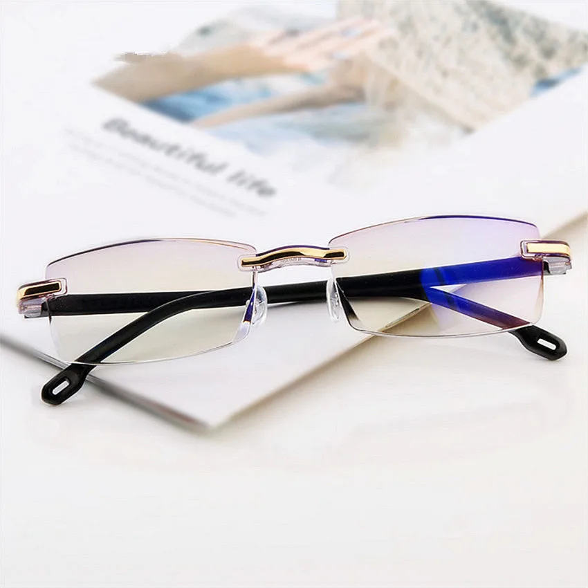 Hot Selling Fashion Cheap Unisex Men Women Rimless Reading Glasses Anti Blue Light Reading Glasses