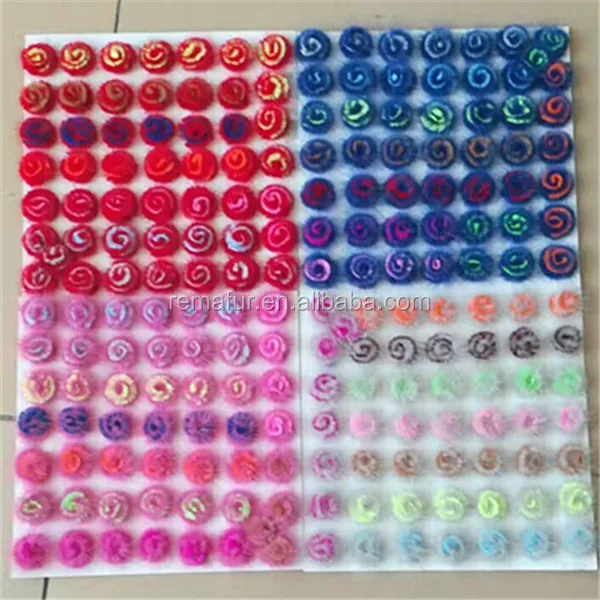 Бесплатная доставка 2017 Новый дизайн норковый Цветок Рекс для аксессуаров меховой брелок DIY Меховые помпоны