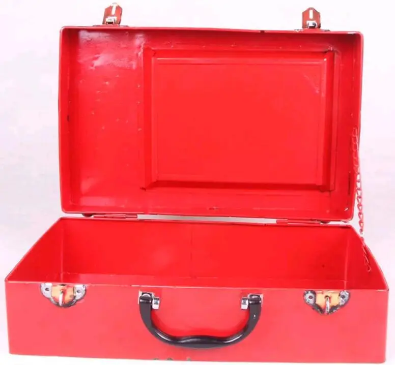 Red America Style Old Antique Zakka Handmade Showcase Decoration TV Model 876