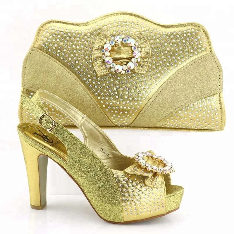 AB7740  fashion high heel italian shoes and matching clutch bag in good quality