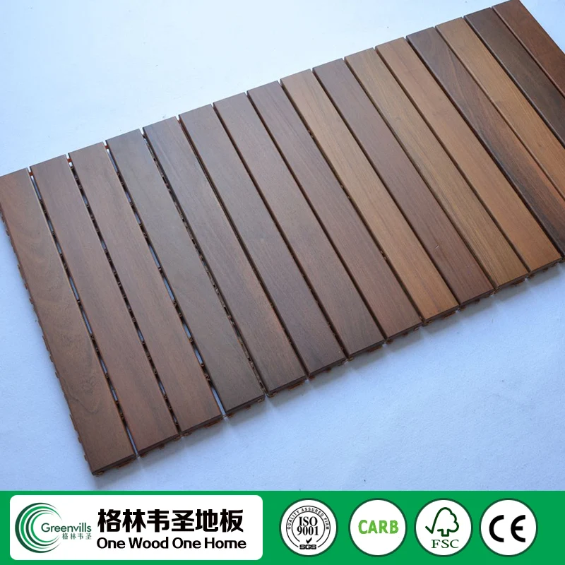 easy installed DIY IPE solid wood decking outdoor tiles hardwood interlocking