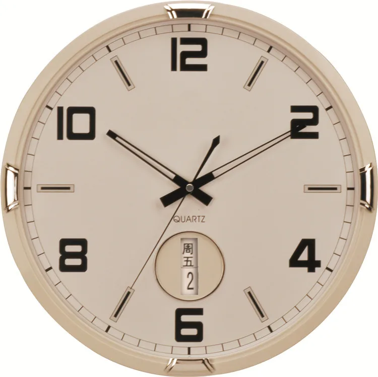 quality calendar wall clock plastic wall clocks with date and day