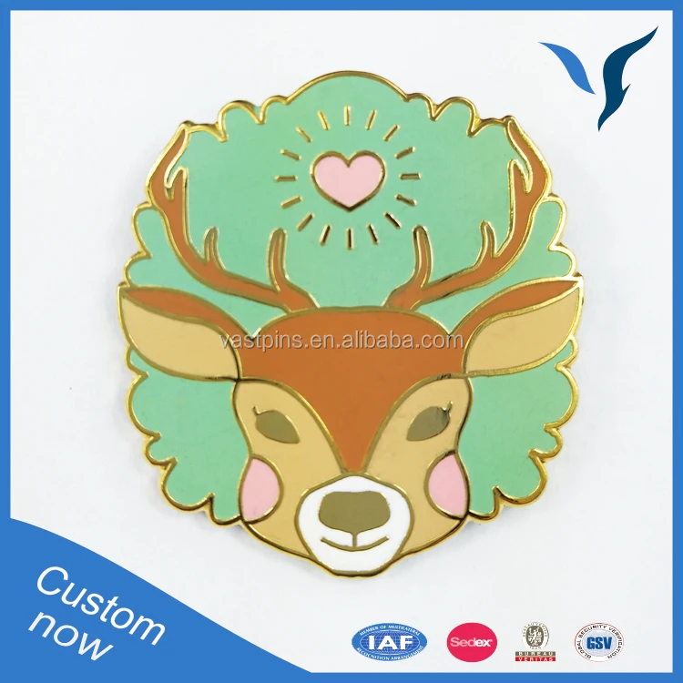 Kunshan Mens Coffee Badges Metal Angel Flower Magnet Lapel Pins Hard Enamel