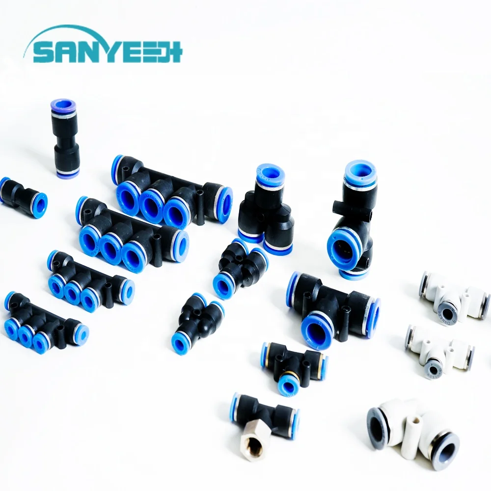 Low Price 4/5/6/8/9/10/11/12/14/15mm Pneumatic Push-in Quick Connector Push Fittings Connections Adaptors