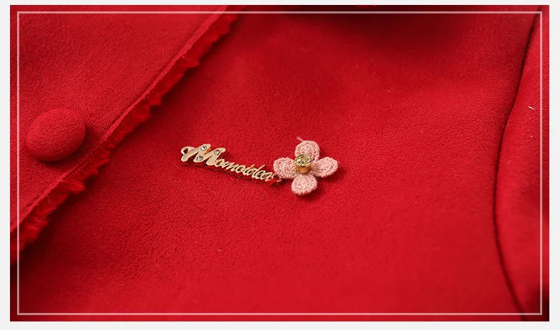 
Suede fabric fleece lining cute baby toddler girls winter coat 