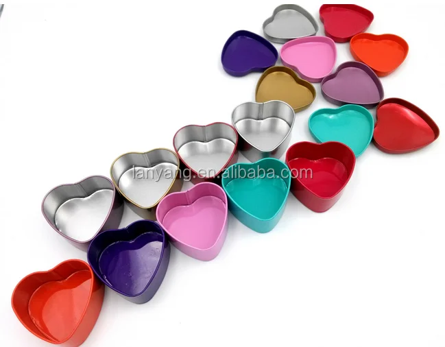heart shape metal tins small lip balm tin small jewelry box small storage box cute tins