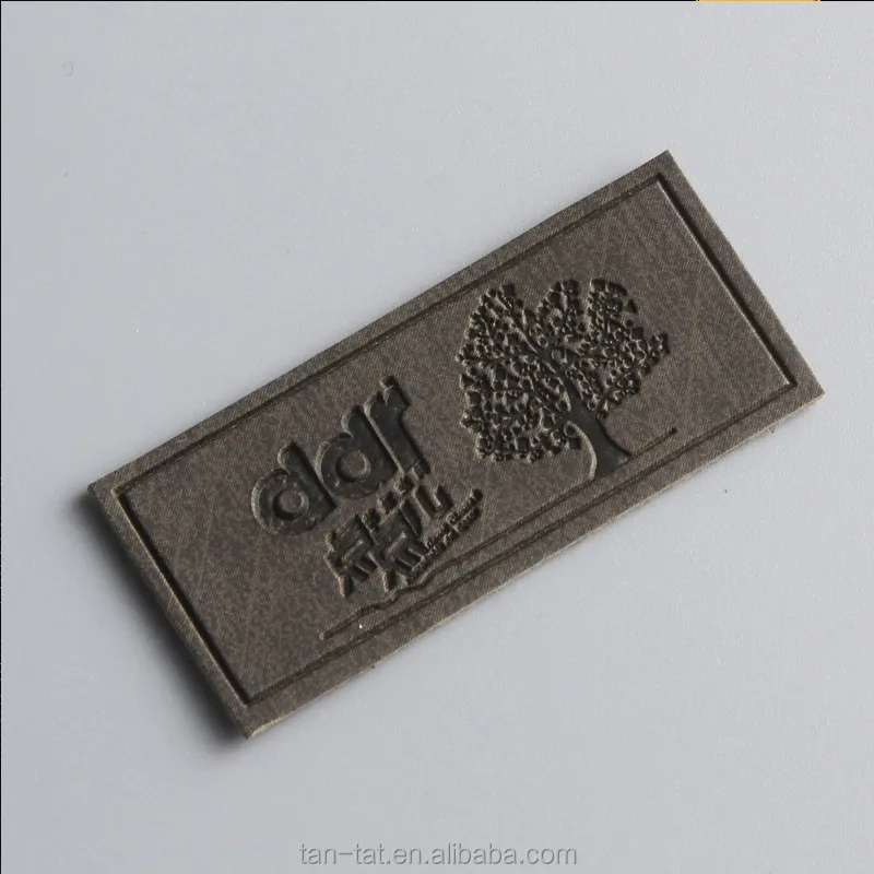 Black Genuine Hem Leather Label Tag for Jeans