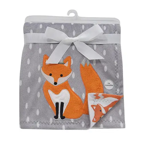 Custom baby blanket fox pattern 100% polyester blanket baby blanket