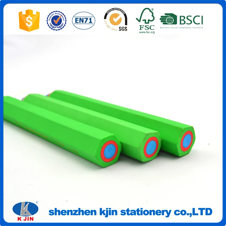Jumbo big mistake green color pencil shaped rubber eraser for school